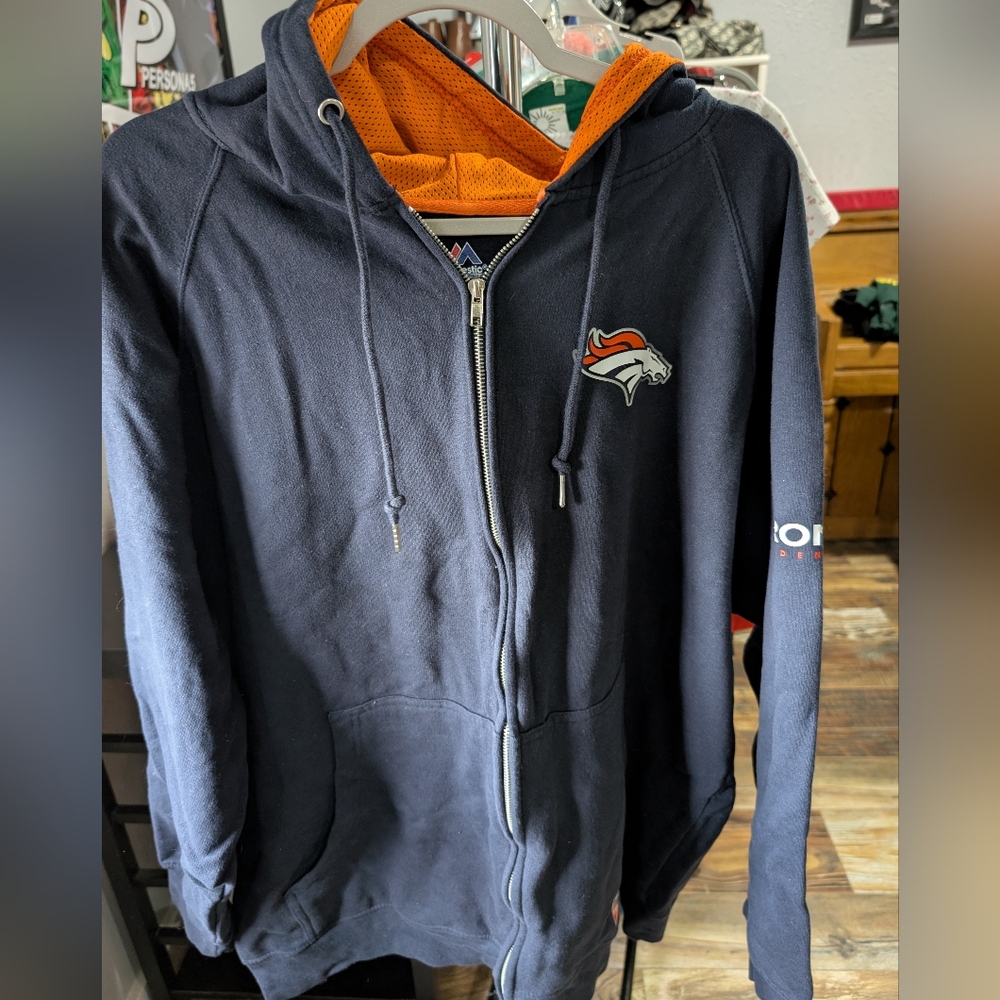 Denver Broncos  Zip-Up Hoodie Mens 2XL